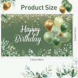 Sage Green Birthday Backdrop β 71"x43" Eucalyptus Banner for Baby Shower or Party Decor