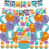 The Bumble Nums Birthday Party Decoration - Super Simple Songs Include Kids Cartoon Anime Birthday Banner, Cake Topper, Latex Balloons For Party Supplies