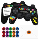 90 Pcs Video Game Birthday Party Invitations Cards With Envelopes Video Game Party Supplies Fill In Birthday Invite Cards Stickers For Kids Boys Girls Lovers Decorations Favor