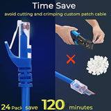 Patch Cables Cat6 1Ft 24 Pack, Ethernet Patch Cable 10G, Cat 6 Patch Cable For