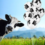 24Pack Cow Print Latex Balloons Black White Party Decorations