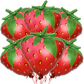 6 Pcs Giant Strawberry Balloons 23" Cute Berry Balloons for 1st Birthday Party