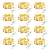 12 Pack Fairy Lights Battery Operated String Lights, 8 Modes & Timer, 7Ft 20Led Waterproof Silver Wire Twinkle Lights, F