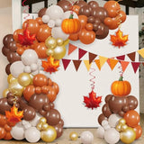 Thanksgiving Balloon Arch Kit: Maple Leaves, Pumpkins, Pine Cones