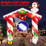 10 Ft Giant Christmas Inflation Archway Outdoor Decoration, Blow Up Yard Decorations With Gnomes & Santa Claus Built-In