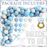 Something Blue Before I Do Bridal Shower Decorations,127 Pcs Blue Bachelorette Party Decorations With Coquette Bow Balloon Arch Kit Floral Backdrop Tablecloth Banner Garland Cake Topper Veil