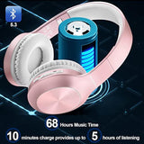 Bluetooth Headphones Over Ear, 68H Playtime And 3 Eq Music Modes Wireless Headphones With Microphone/Deep Bass, Hifi Stereo Foldable Lightweight Headset For Pc Home Travel Office (Rose Gold)