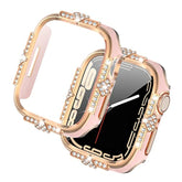Compatible With Apple Watch Case 42Mm Series 10 Rhinestones With Built-In Glass Screen Protector Diamond Iwatch Cover For Women Girl, Pink-Rg, 42Mm