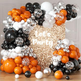 Orange & Black Balloon Arch Kit: Fall Party Decor - 164 Pcs
