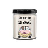 Ikpr 16Th Wedding Gift Anniversary For Wife Husband Him Couples 16 Years Candle Gifts Cheers To 16 Years Of Marital Bliss, White