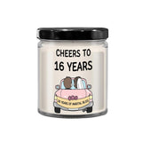 Ikpr 16Th Wedding Gift Anniversary For Wife Husband Him Couples 16 Years Candle Gifts Cheers To 16 Years Of Marital Bliss, White