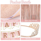 13th Birthday Party Decorations for Girls Rose Gold Balloons Banner Cake Topper