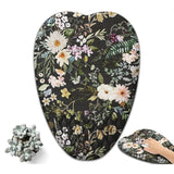 Dark Floral Ergonomic Gaming Mouse Pad With Wrist Support Boho Plant Mousepads With Wrist Rest, White Flower Mouse Pads With Heart-Shaped Design, Quality Milk Silk Fabric And Anti-Slip Pu Base