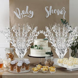 6-Piece Silver Metallic Star Spray Table Centerpieces for Parties and Holidays