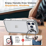 No Back Bumper Case With Stand For Iphone 17 Pro Compatible With Magsafe, Built-In Camera Stash Kickstand, Backless Design Edge Frame Fast Heat Dissipation Slim Thin For Iphone 17 Pro (Clear)