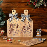 3 Pcs Merry Christmas Decorative Wood Cutting Board Let It Snow Decoration Farmhouse Table Shelf Decorations Wooden Home Decoration Christmas Kitchen Gifts