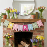 Hello Spring Burlap Fabric Banner Garland – Pre-Assembled Colorful Spring Bunting Sign For Easter, Home, Party & Seasonal Decorations