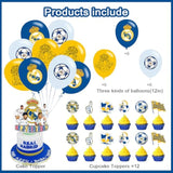 Madrid Soccer Cf Soccer Theme Party Supplies With Happy Birthday Banner, Cake Topper, Cupcake Toppers, Foil Balloons For Fans Adults Party Favors