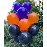 100 Pack 12 Inch Black Orange Purple Latex Balloons Halloween Party Decorations