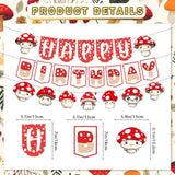 Mushroom Party Decorations, Mushroom Birthday Banner, Mushroom Balloons Garland Hanging Swirls Paper Pom Poms For Mushroom Birthday Decorations
