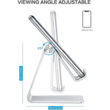 Adjustable Cell Phone Stand, Omoton Aluminum Desktop Cellphone Stand With Antislip Base And Convenient Charging Port, Fits All Smart Phones, Silver