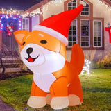 4Ft Christmas Inflatables Outdoor Decorations Blow Up Dog Built-In Leds For Christmas Indoor Outdoor Yard Lawn Garden De