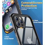 Design For Iphone 12 Pro Max Case Waterproof, Full Body Underwater Dustproof Shockproof Case Built-In Screen Protector - Clear