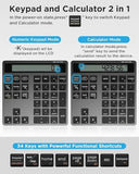 Bluetooth Number Pad, Wireless Numeric Keypad Calculator With Display, Usb-C Rechargeable External 34-Keys Numpad, Financial Data Entry Keyboard For Imac, Macbook Air/Pro, Pc Desktop, Laptop Notebook
