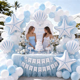 6 Pcs Coastal Blue Under The Sea Party Balloons Decorations
