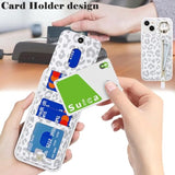 For Iphone 15 Phone Case With Card Holder With Compatible Magsafe Magnetic, Key Chain Pu Leather Flip Kickstand Detachable 2-In-1 Wallet Case For Apple15 Women Men-White Leopard