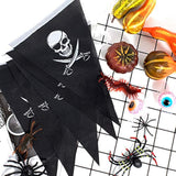 31.5ft Halloween Jolly Roger Banner 30pcs Skull Pirate Triangle Flags Bunting Party Decor