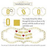 Good Luck Finding Better Coworkers Than Us Gold Red Banner - 4" X 3" - Farewell Occasion - Going Away, Job Change, Leaving Party - Glittery, Rectangular, Wall Mount