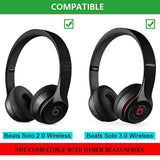 Solo 2/3 Wireless Earpads - Replacement Ear Cushion Pads With Protein Leather And Memory Foam For Beats Solo 2.0/3.0 Wireless On Ear Headphones Only (Turf Green)