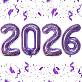 16 Inch Purple 2026 Foil Number Balloons Party Supplies