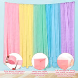 118Pcs Pastel Rainbow Party Decorations Crepe Paper Streamer Backdrop