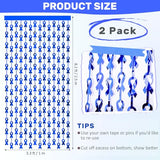 2 Pack Blue Ribbon Awareness Backdrop Fringe Curtains Decorations