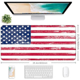 American Flag Xxl Extended Mouse Pad, Patriot Large Laptop Pad, Waterproof, Non Slip, Gaming Office And Home Stitching Edge Table Pad 35.4 X 15.7 X 0.12 Inches