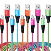 Micro Usb Cable Fast Charge,Nylon Braided Android Usb Cable 6Ft 5-Pack Phone Charging Cord Compatible With Samsung Galaxy S6 S7 Edge J3 J7,Lg,Htc,Motorola,Sony,Xbox One,Ps4