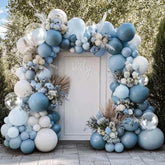 73pcs Dusty Blue White Balloon Arch Kit for Wedding, Baby Shower, or Birthday