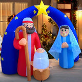 Christmas Inflatables Outdoor Decorations For The Yard Blow Up Nativity Sets Star Of Bethlehem Arch W/Led Lights And Blo