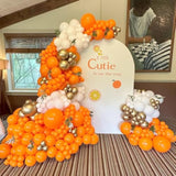 162pcs Orange White Gold Balloon Arch Kit with Confetti Balloons for Fall Party Decor