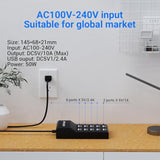 10-Port Usb Charger Station, 50W10A Multiport Charger Hub For Iphone, Galaxy, Ipad & More