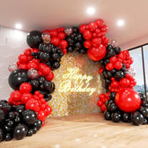 140pcs Red and Black Balloon Garland Kit – Confetti Balloons for Birthday, Wedding & Event Decor