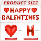 Happy Galentines Day Balloons Decorations, 16" Red Galentines Day Letters Balloons Banner With Heart Shaped Balloons, Valentines Day Party Supplies, Happy Galentines Decorations For Party