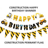 3-Pack Construction Birthday Banner & Pennant Flags Party Decorations for Boys