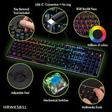 Scorpion V1 Wired Mechanical Gaming Keyboard - Usb-A W/Usb-C Connection Adaptor Tactile & Clicky Brilliant Rgb Lighting Customizable Keys & Multimedia Function 104 Keys