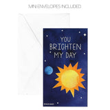 Mini Outer Space Stars, Ship And Planets Funny Valentines (Wallet-Sized Valentines With Tiny Envelopes) Rocket Ship Cards For Valentine'S Day (Set Of 24)