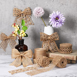 4 Rolls Burlap Ribbon 15 M Natural Burlap Lace Ribbon Mesh Burlap Ribb