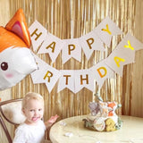 Happy Birthday Banner Shiny Gold Letters Swallowtail Design Party Decorations