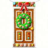 Christmas Gingerbread House Party Decorations, Gingerbread House Door Cover Banner And Welcome Christmas Porch Sign Hanging Banner For Winter Christmas Party Supplies Indoor Outdoor 71 X 35